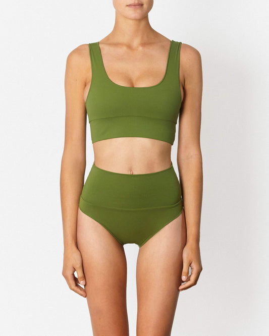 It's Now Cool Swimwear - Contour Crop Top - Pesto