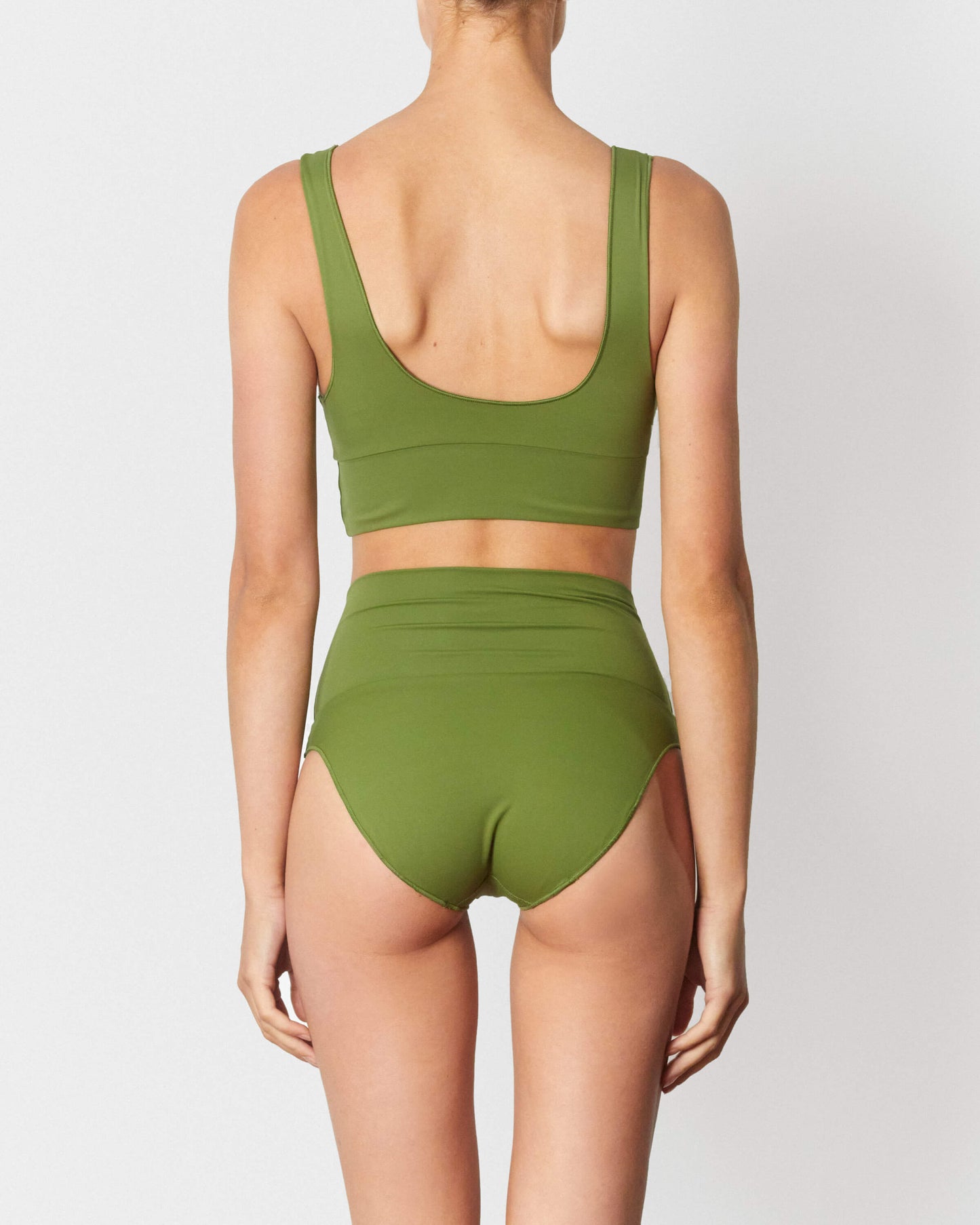 It's Now Cool Swimwear - Contour Crop Top - Pesto