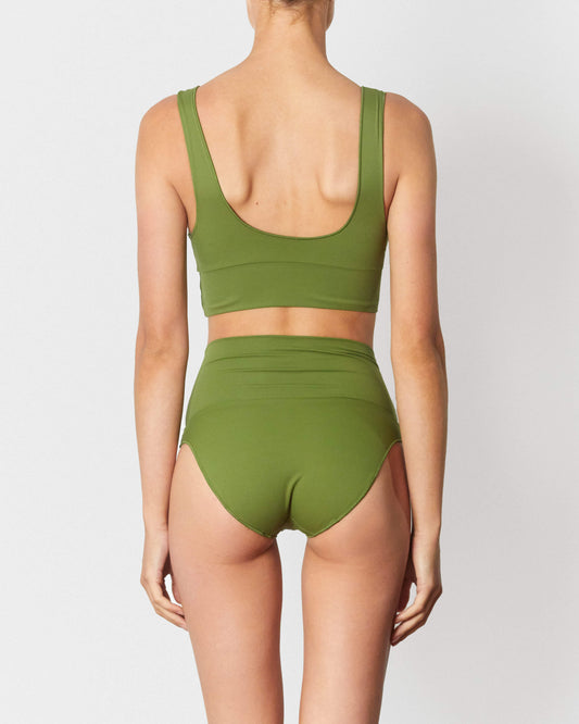 It's Now Cool Swimwear - Contour Crop Top - Pesto