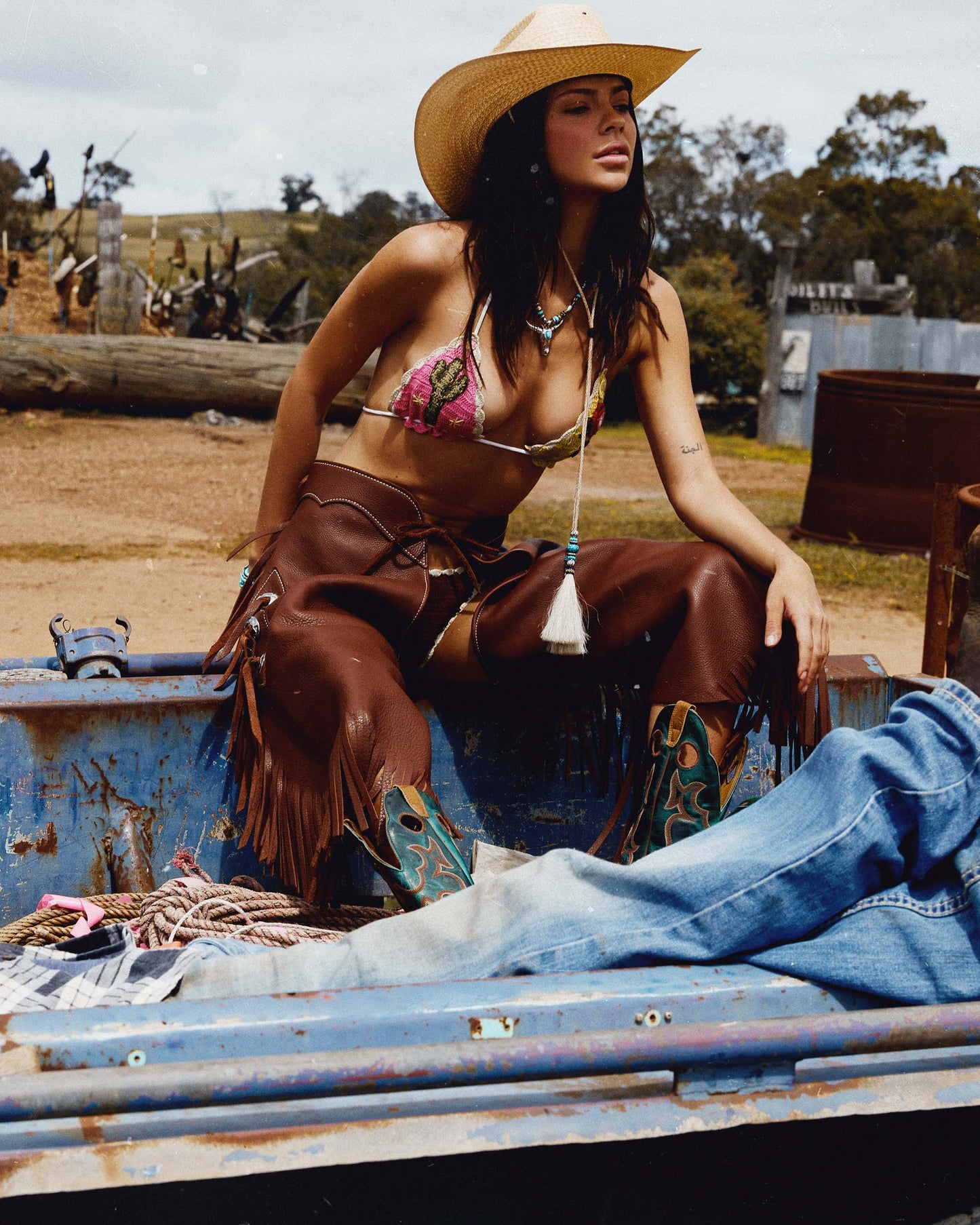 THE CROCHET TIE PANT - SAGUARO