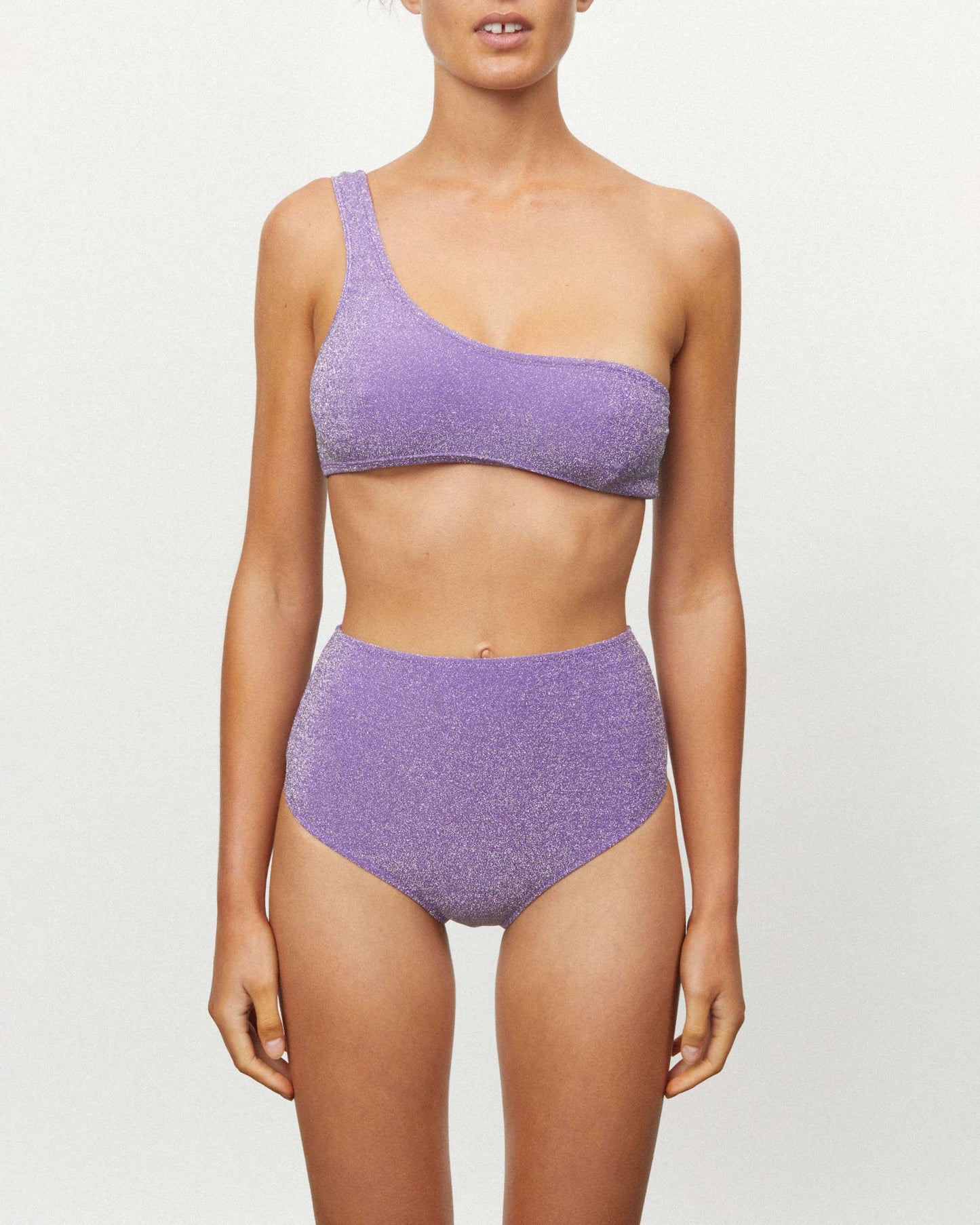 It's Now Cool Swimwear - Asymmetric Top - Violet Lurex