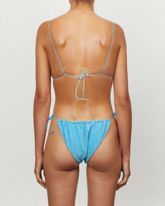 It's Now Cool Swimwear - Gathered Tie Pant - Turquoise Lurex