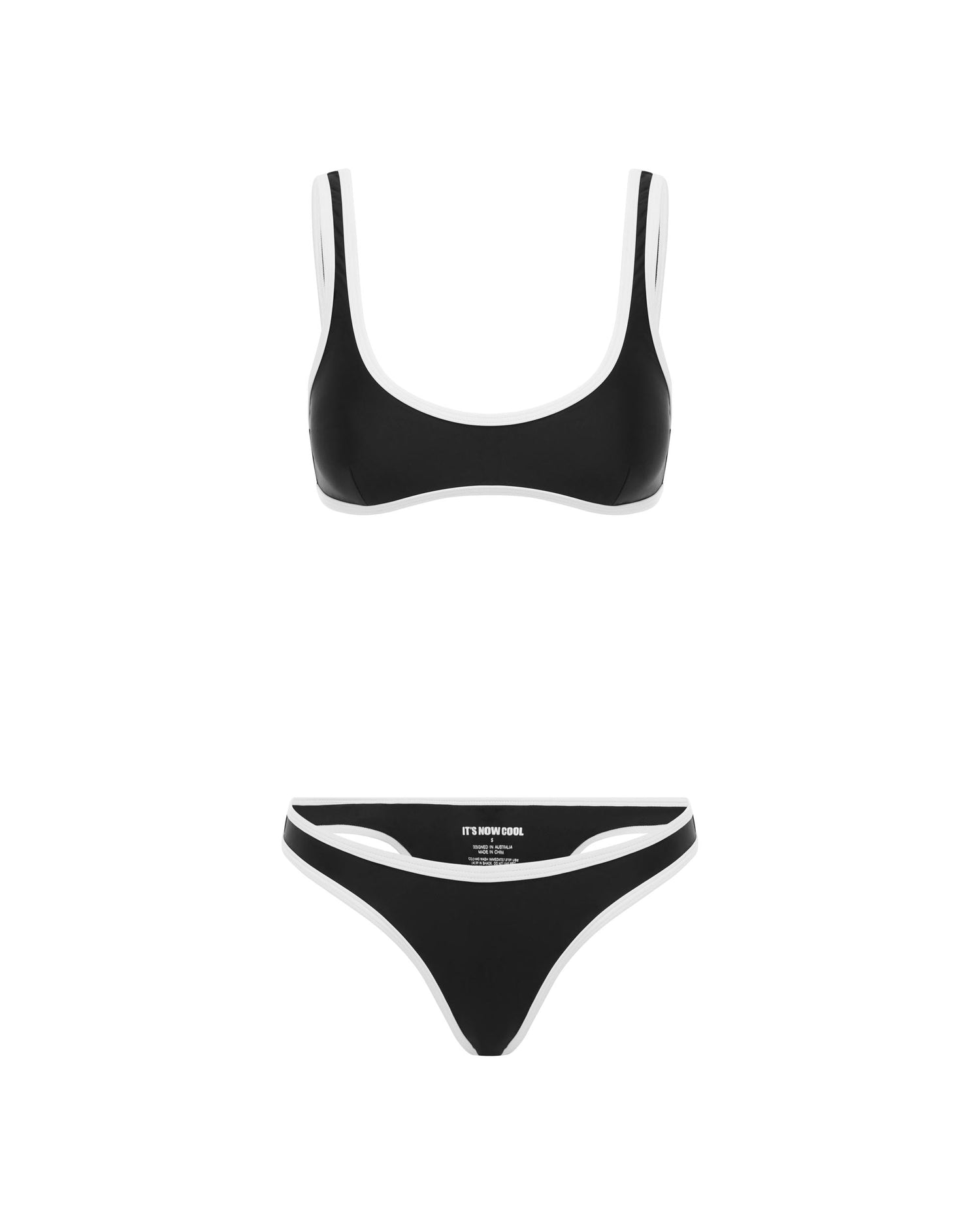 It's Now Cool Swimwear - 90s Duo Crop - Black & White Contrast