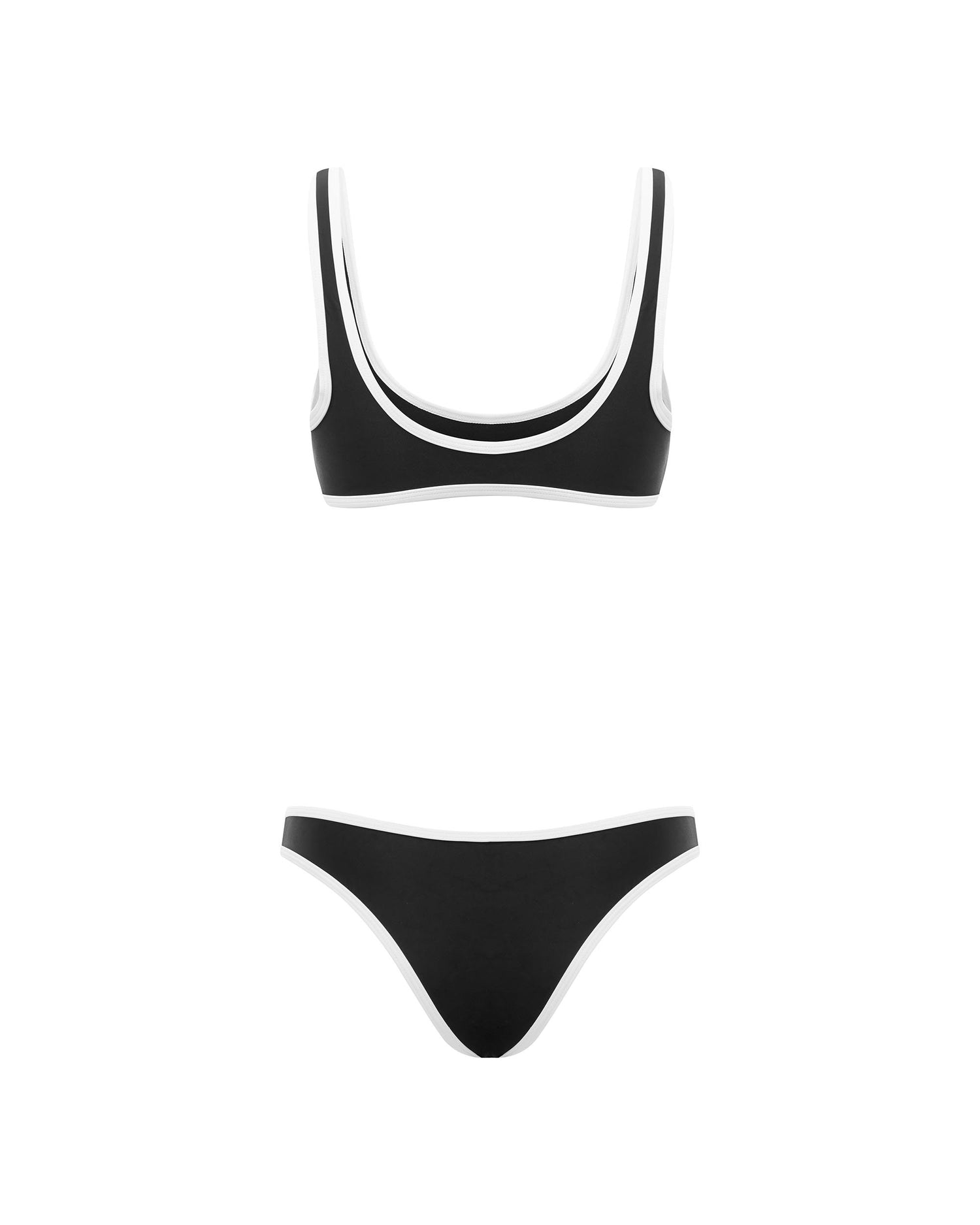 It's Now Cool Swimwear - 90s Duo Crop - Black & White Contrast