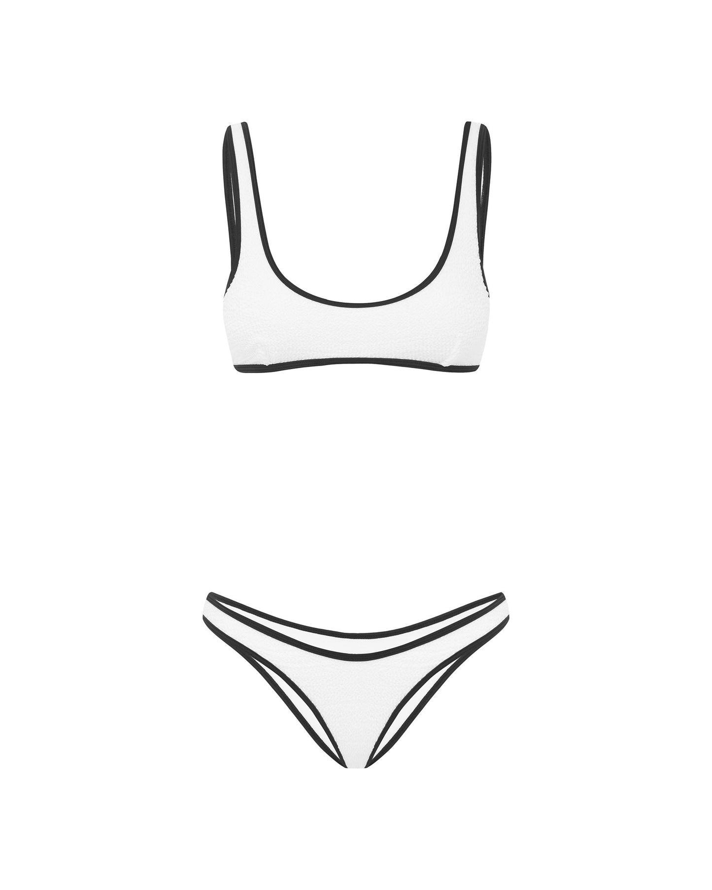 It's Now Cool Swimwear - 90s Duo Crop - White & Black Crimp