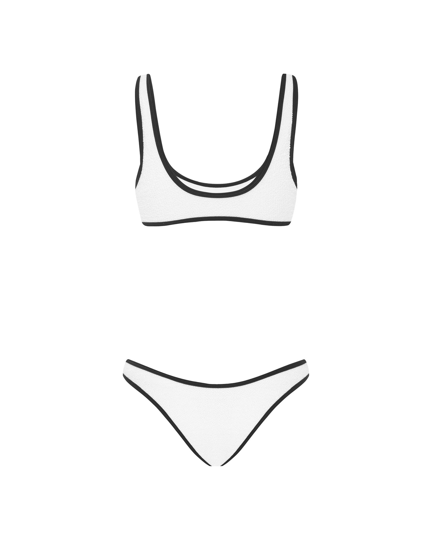 It's Now Cool Swimwear - 90s Duo Crop - White & Black Crimp