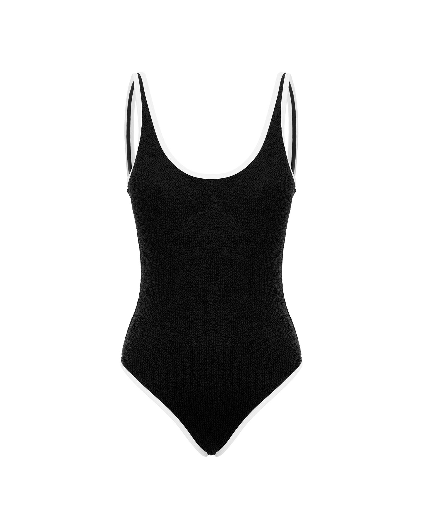 It's Now Cool Swimwear - Backless Duo One Piece - Black & White Crimp