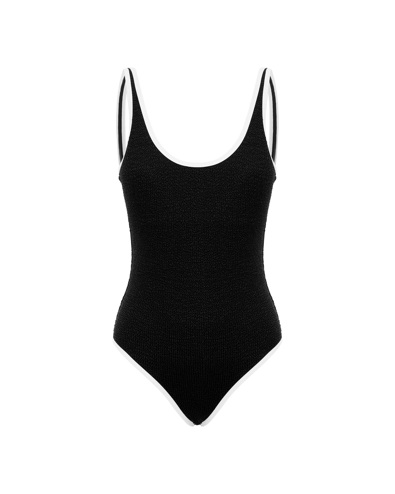 It's Now Cool Swimwear - Backless Duo One Piece - Black & White Crimp