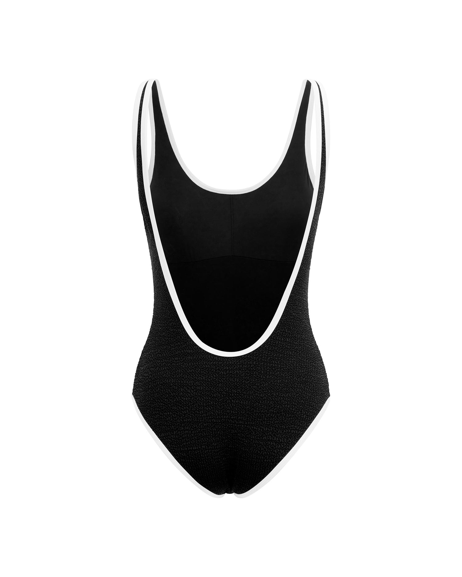 It's Now Cool Swimwear - Backless Duo One Piece - Black & White Crimp