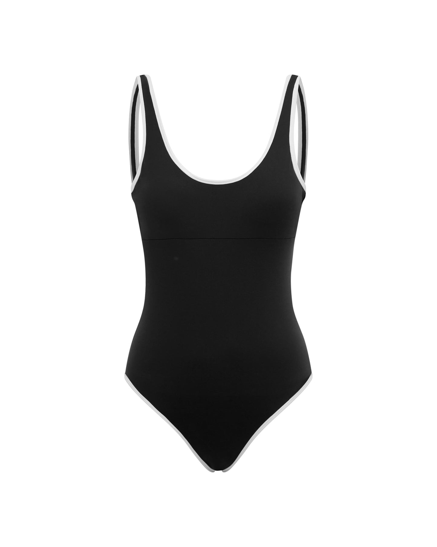 It's Now Cool Swimwear - Backless Duo One Piece - Black & White Contrast