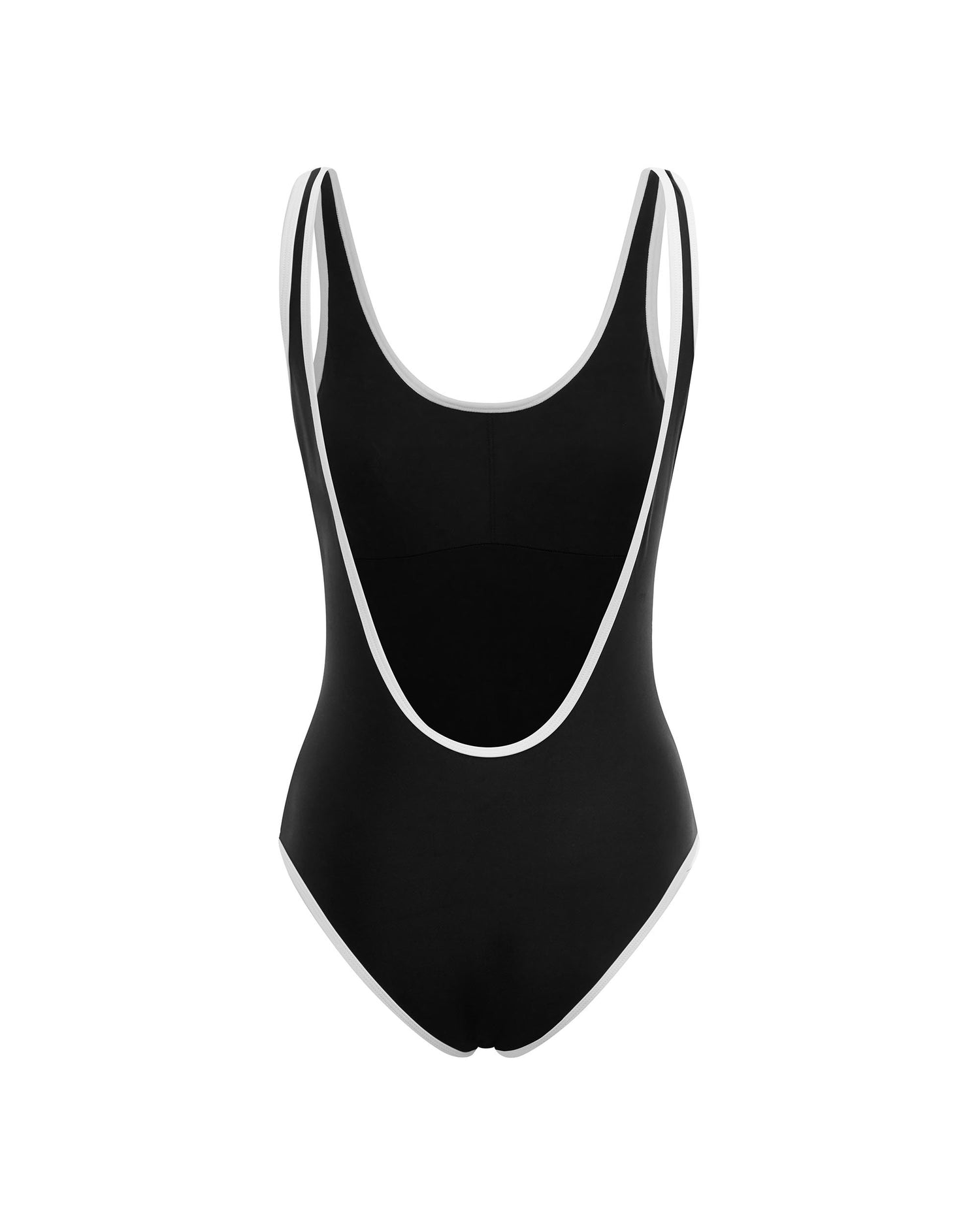 It's Now Cool Swimwear - Backless Duo One Piece - Black & White Contrast