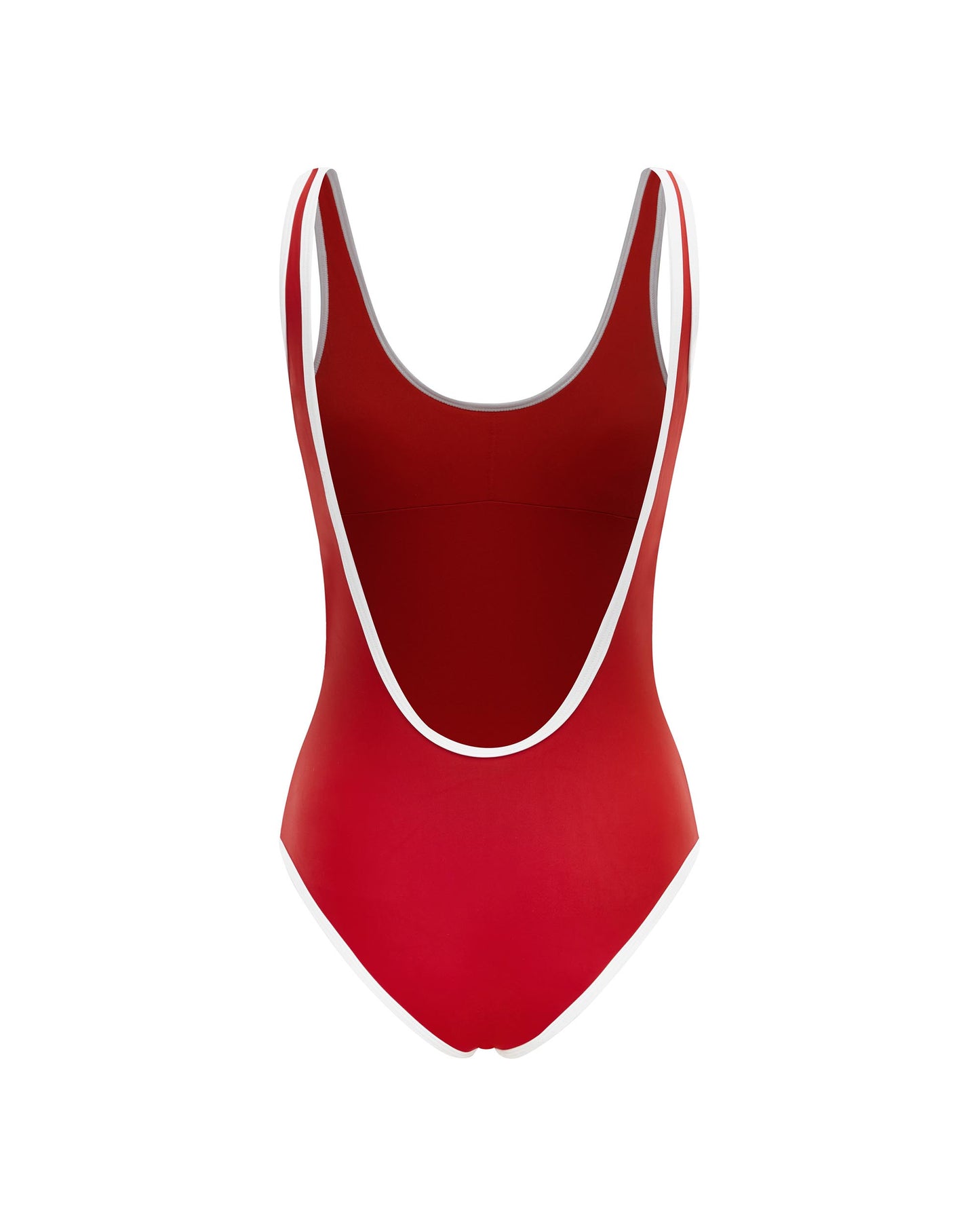 It's Now Cool Swimwear - Backless Duo One Piece - Red & White Contrast