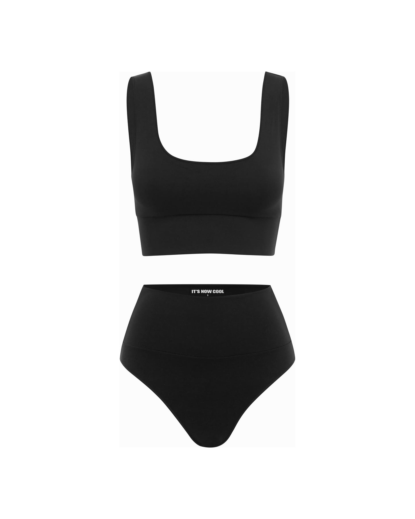 It's Now Cool Swimwear - CONTOUR CROP TOP - BLACK