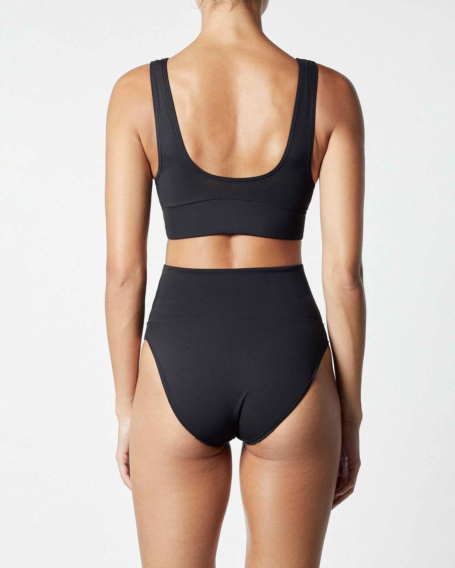 It's Now Cool Swimwear - CONTOUR CROP TOP - BLACK