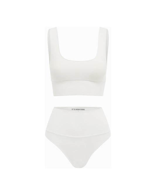 It's Now Cool Swimwear - CONTOUR CROP TOP - WHITE