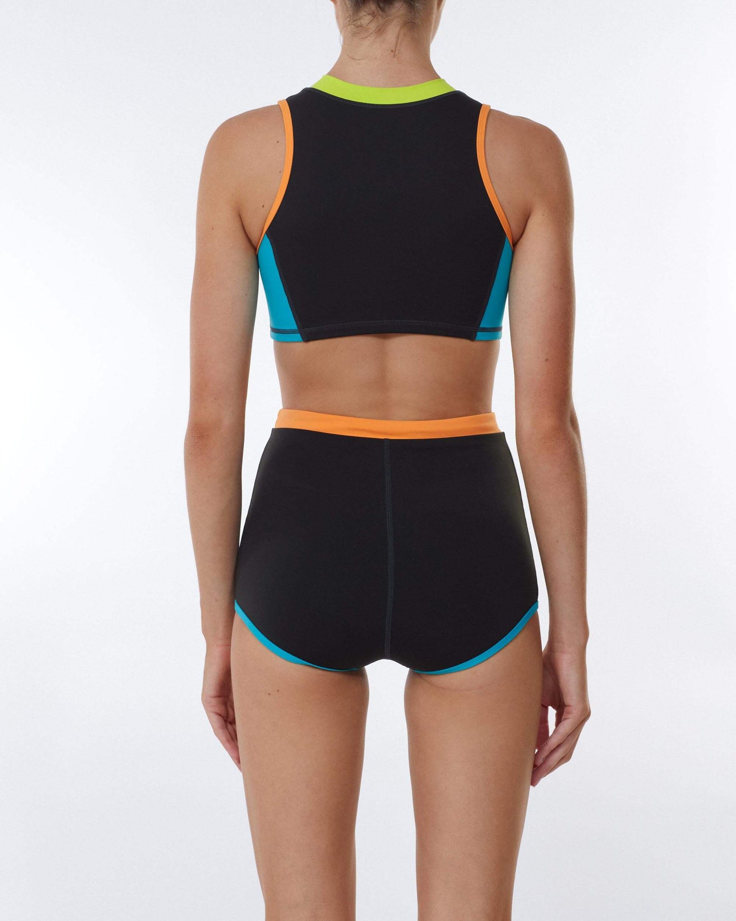 It's Now Cool Swimwear - The Contour Zip Crop - Coal Crush