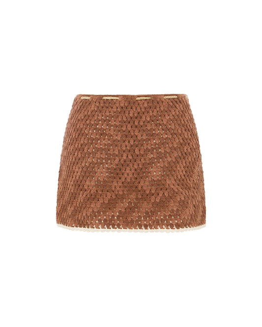 Its now cool SKIRT THE MINI CROCHET SKIRT - AZUL