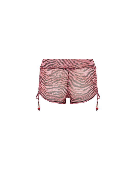 THE TIE UP MESH SHORTIE - TIGERS EYE