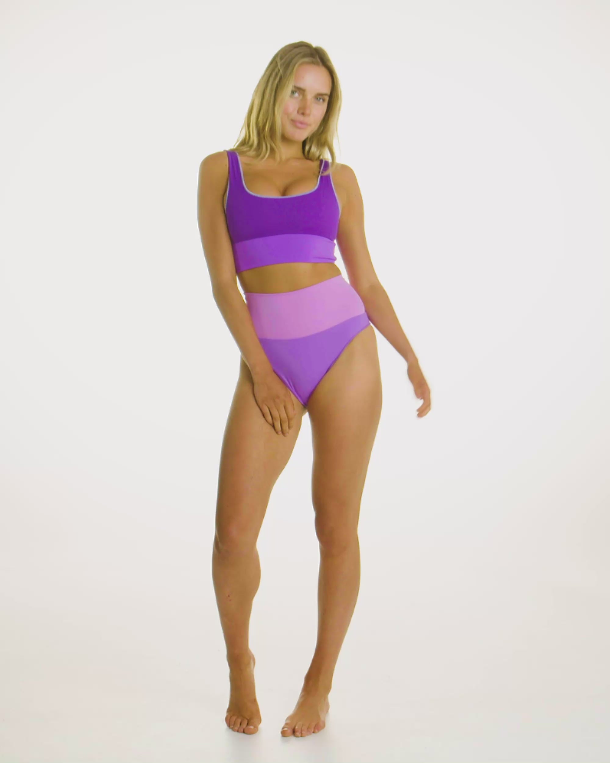 The Contour High Waist - Periwinke on model video