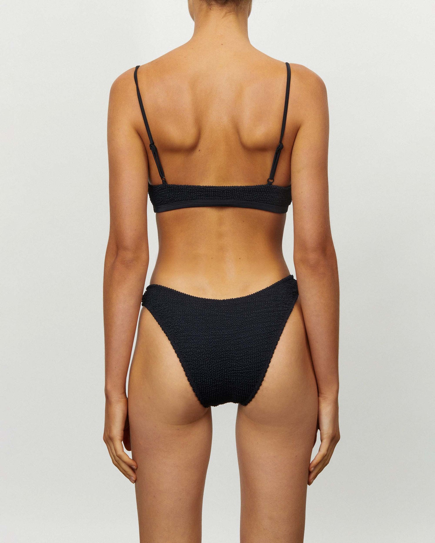 It's Now Cool Swimwear - Crop Top - Crimped Black
