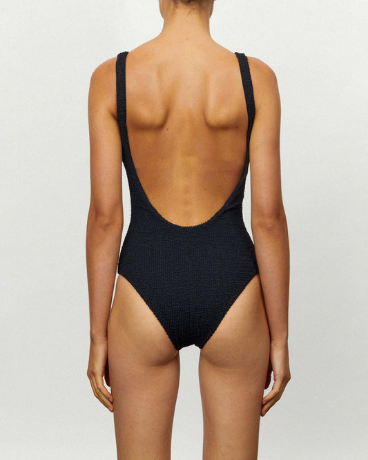 It's Now Cool Swimwear - Backless One Piece - Crimped Black