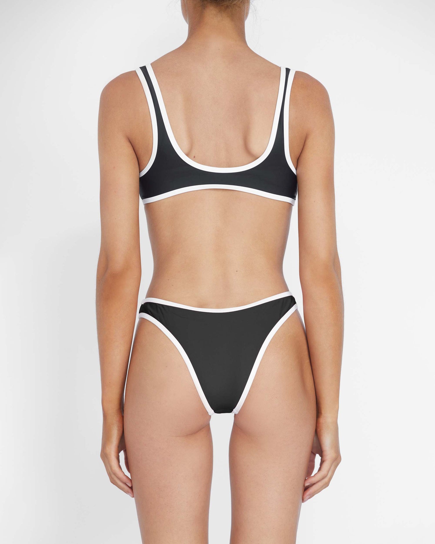 It's Now Cool Swimwear - 90s Duo Crop - Black & White Contrast