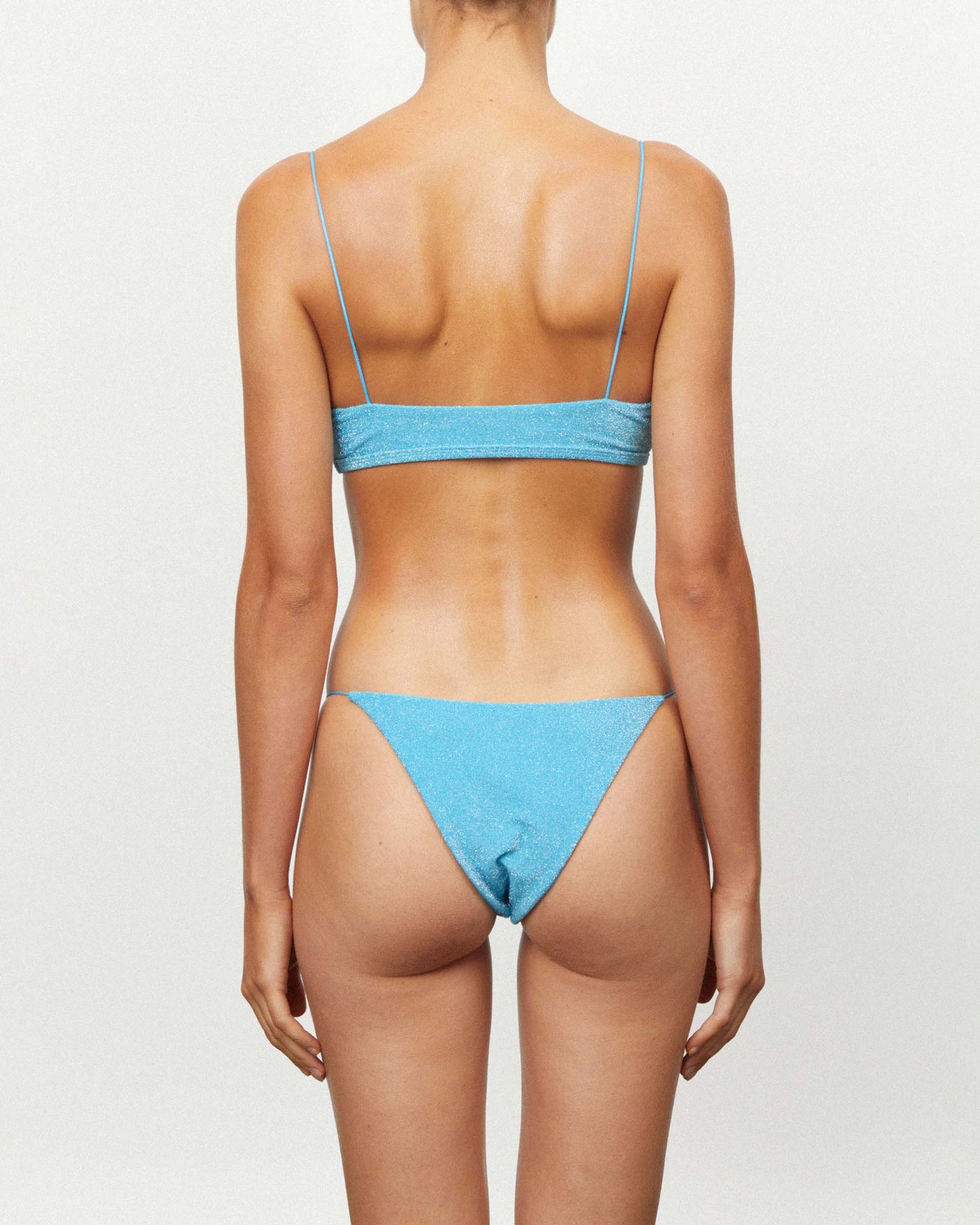 It's Now Cool Swimwear - Crop Top - Turquoise Lurex