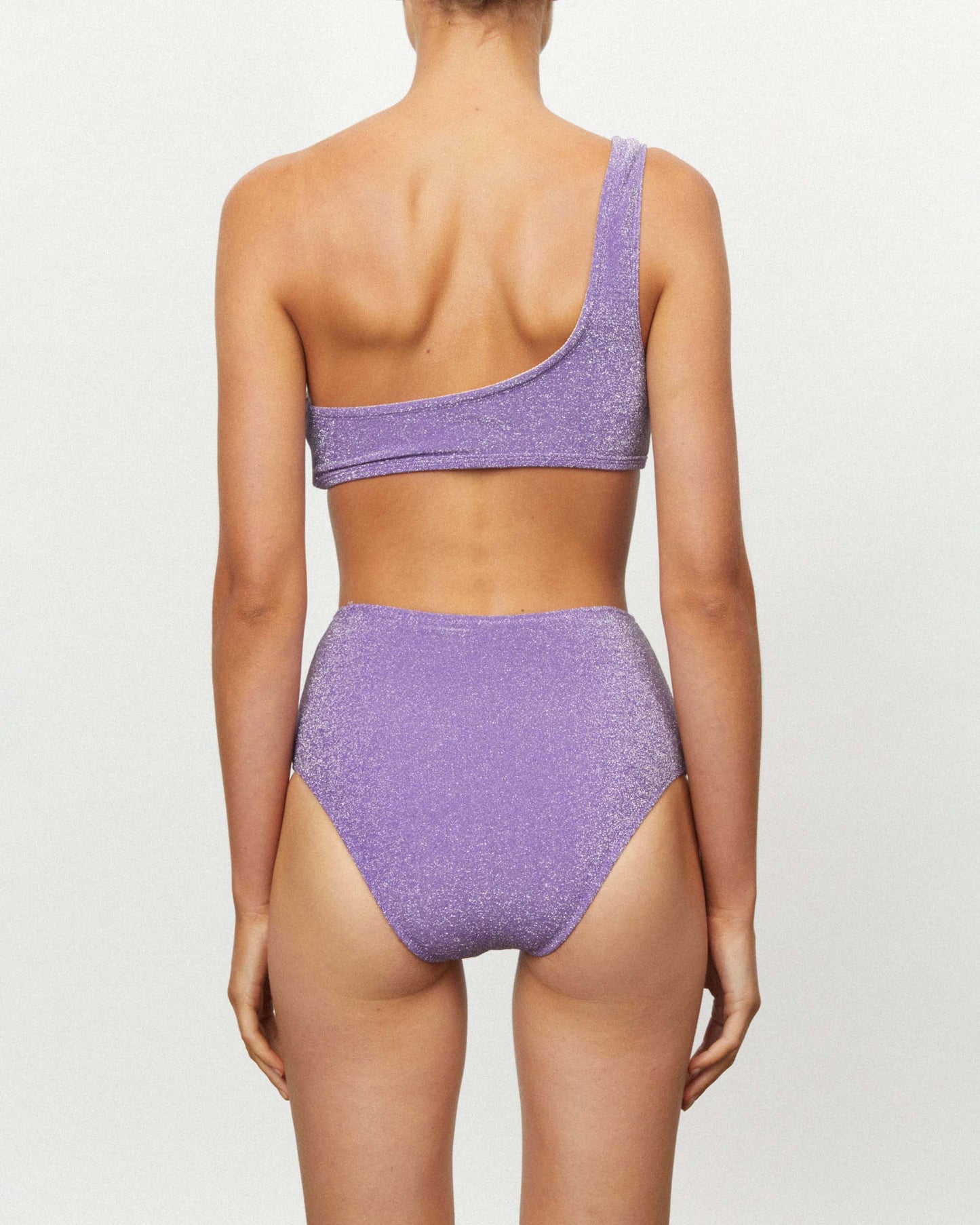 It's Now Cool Swimwear - Asymmetric Top - Violet Lurex