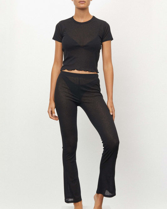 Beachwear Women Mesh Tee Black Front