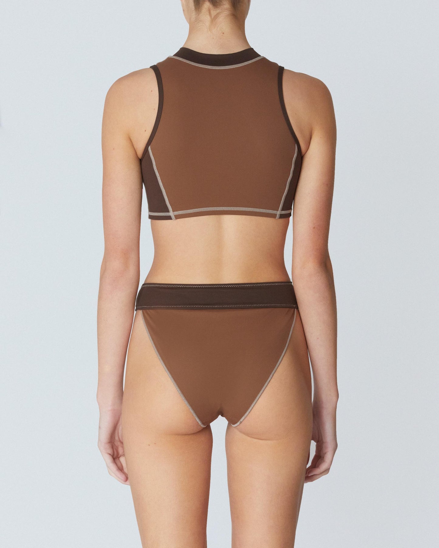 It's Now Cool Bademode - The Contour Zip Crop - Schildkröte