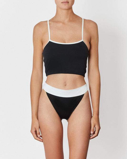 It's Now Cool Beachwear - Contour Tank - Blanco y negro