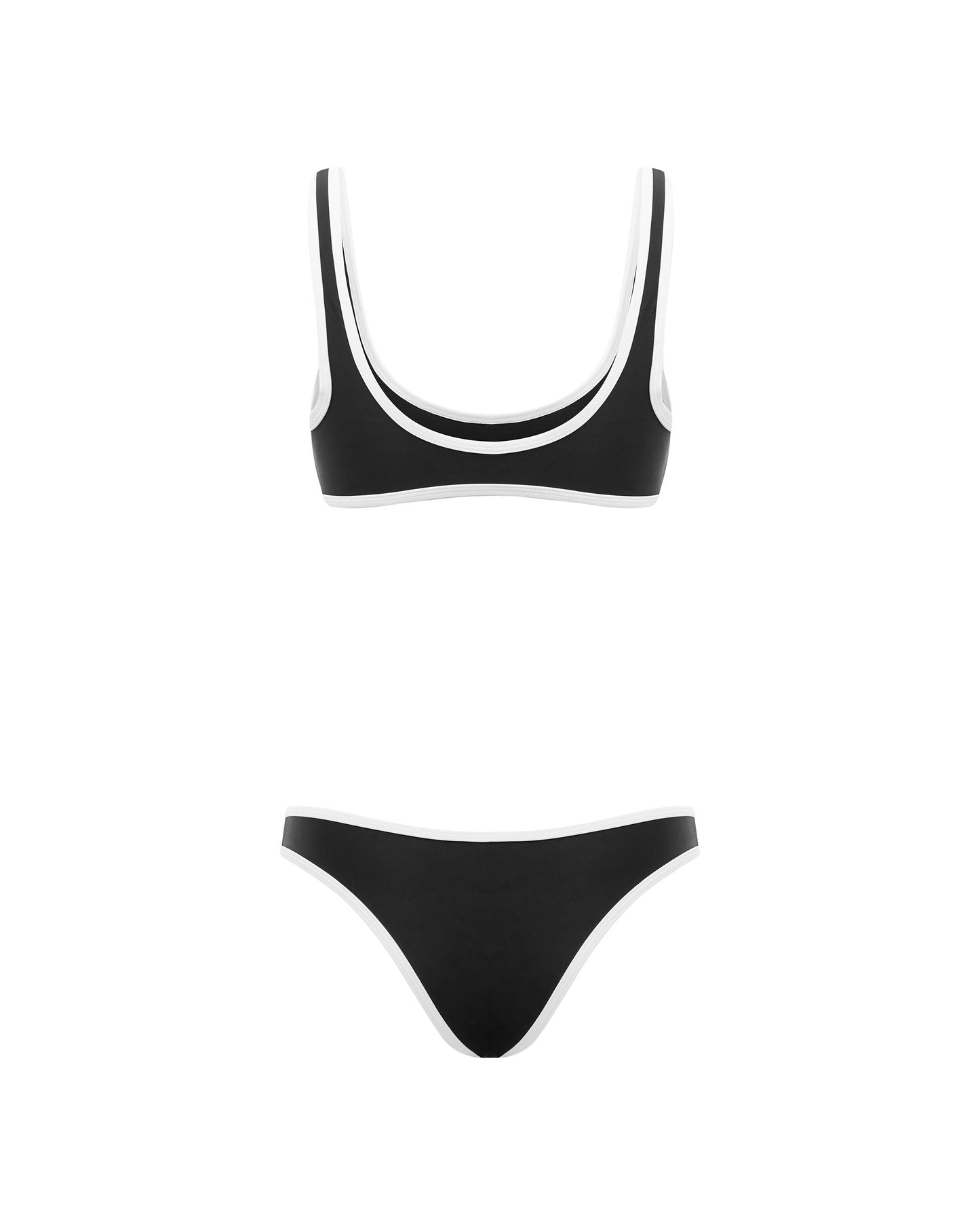 It's Now Cool Maillot de bain - 90s Duo Crop - Noir et blanc contrasté