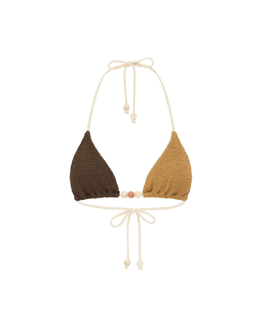 Its now cool BIKINI TOP TRIANGLE TOP - EARTH CRIMP in Crimpatura di terra